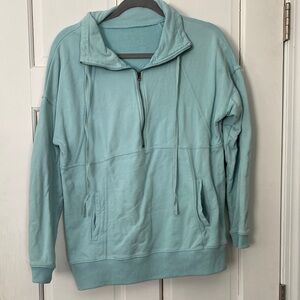 Ladies Light Blue Quarter-Zip Sweatshirt